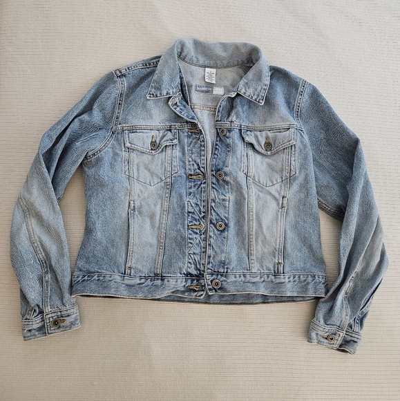 vtg liz claiborne denim grunge 90s y2k boho indie urban oversized jean jacket - Picture 3 of 7